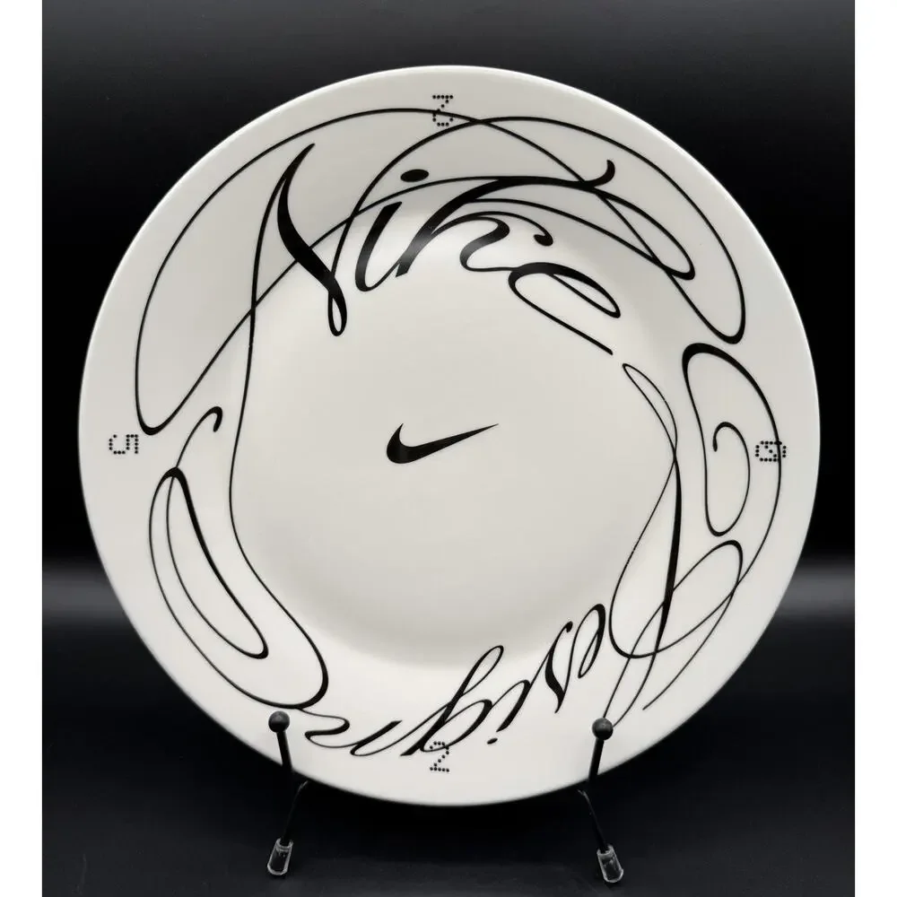 Nike Custom Swoosh Dinner Plate 10” from the Nike Design Gala 2025 Black & White